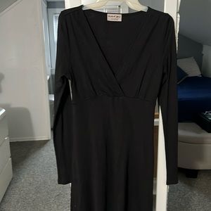 Michael Stars is black wrap dress one size fits most